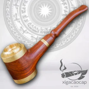 Tẩu hút xì gà cối đồng cán gỗ free size có hộp và túi- Zing 38-56