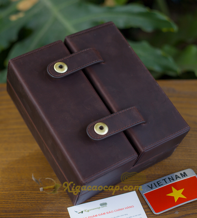 hộp đựng xì gà (cigar) được chế tác thủ công (handmade) hoàn toàn từ da thật 100% cao cấp