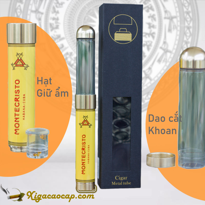 Ống đựng Cigar Monteristo Giá Tốt, đa năng kèm cắt và giữ ẩm