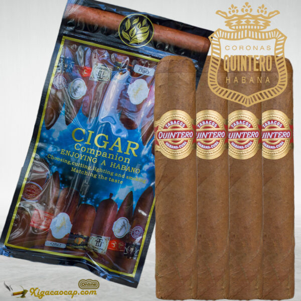 Xì gà Cuba Quintero Favoritos kèm gói ủ humidi-Zipbag - 4 điếu