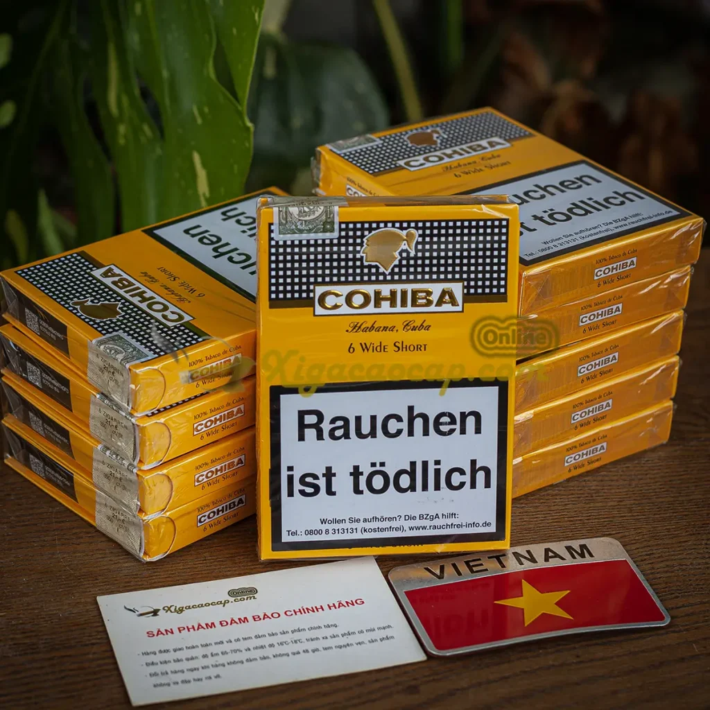 Hộp xì gà Cohiba Wide Short chính hãng đầy đủ tem nhãn Habanos