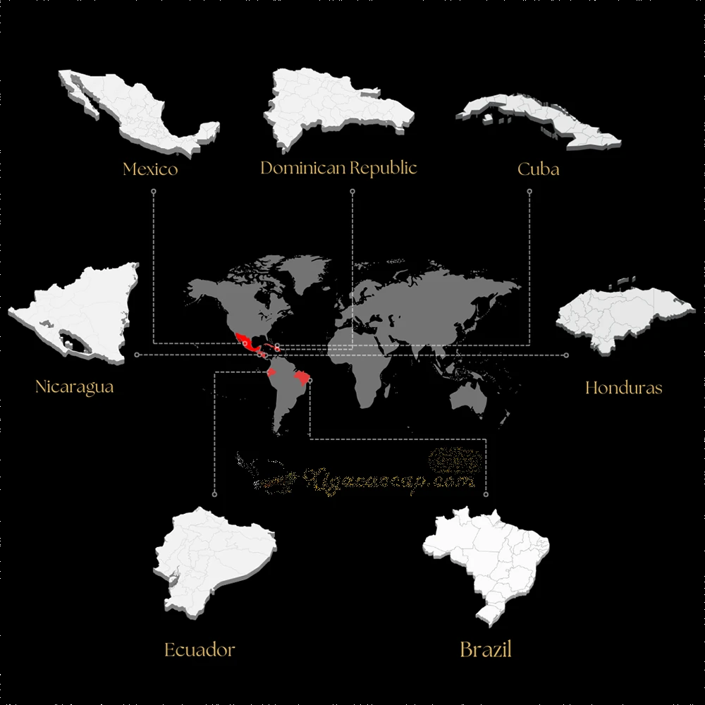 Bản đồ các vùng trồng lá thuốc xì gà nổi tiếng trên thế giới