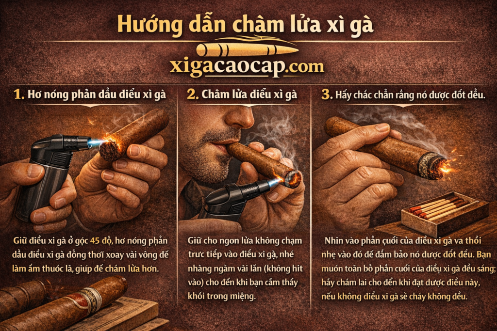 Hướng Dẫn Cách Châm Lửa Xì Gà Chuẩn Từng Bước