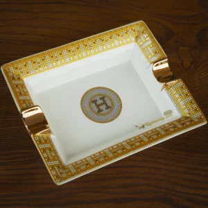 gạt tàn xì gà gốm sứ mosaic vàng phong cách phương tây