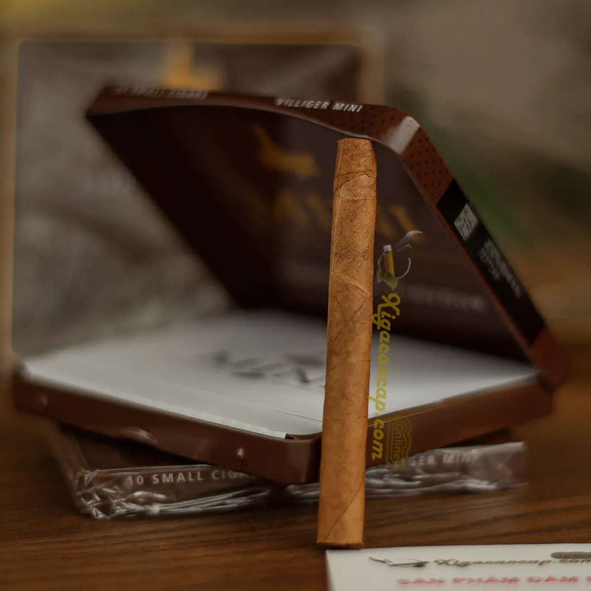 Cận cảnh điếu xì gà Villiger Mini Espresso Flavour nhỏ gọn tinh tế