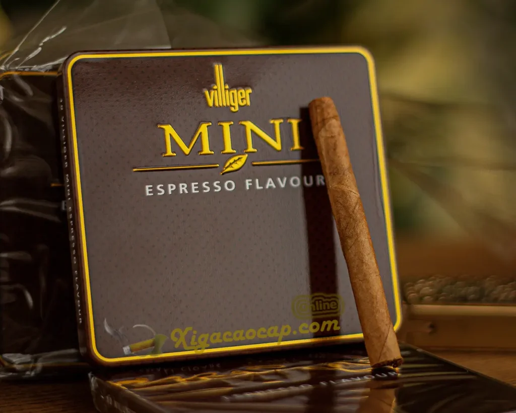 Hộp thiếc xì gà Villiger Mini Espresso Flavour 10 điếu thiết kế sang trọng