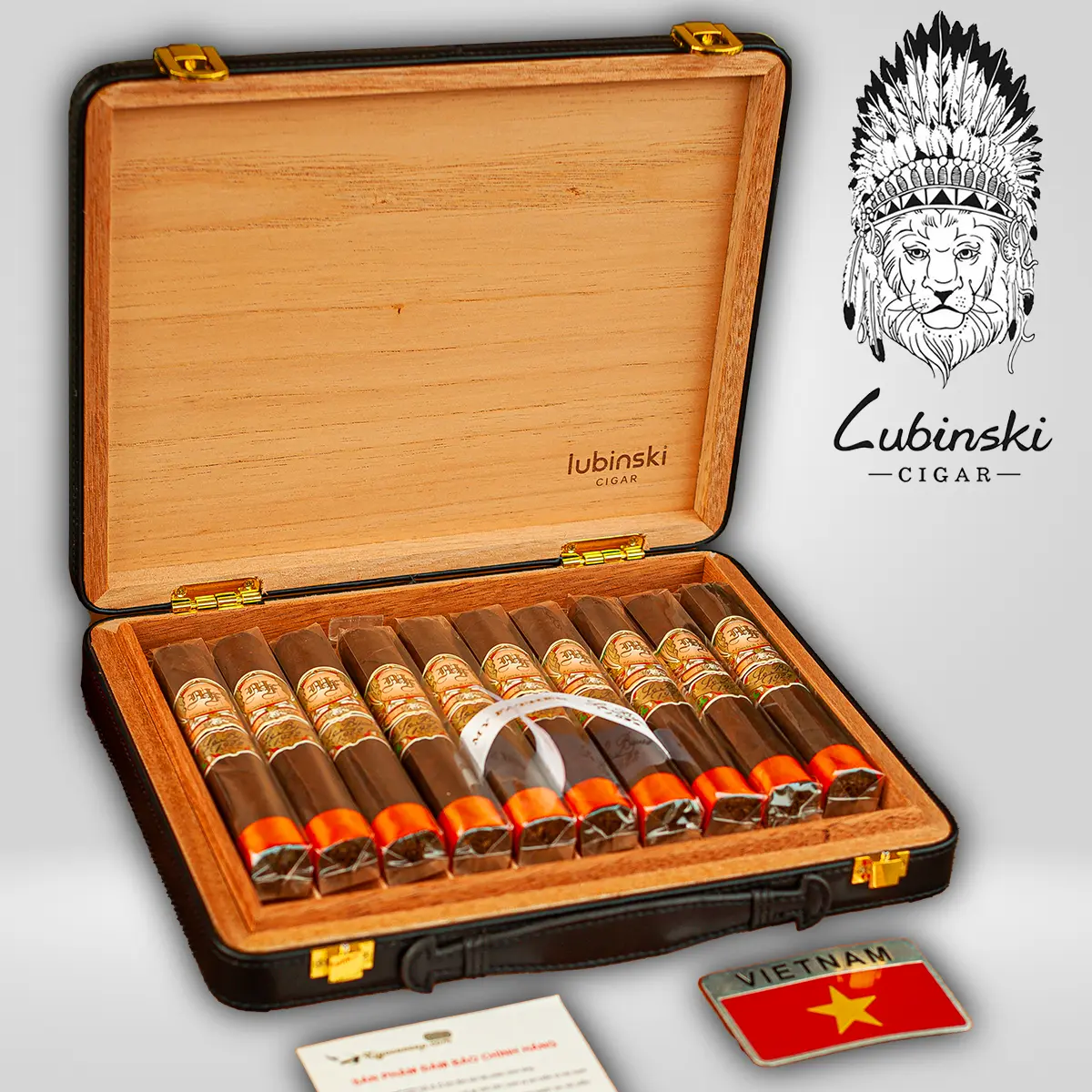 hộp đựng xì gà Lubinski YJA-50027 gỗ cedar cao cấp sang trọng