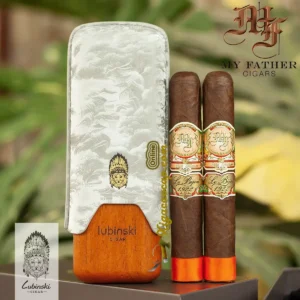 Bao da Lubinski gỗ tuyết tùng kèm 2 điếu Father Le Bijou 1922 Grand Robusto chính hãng