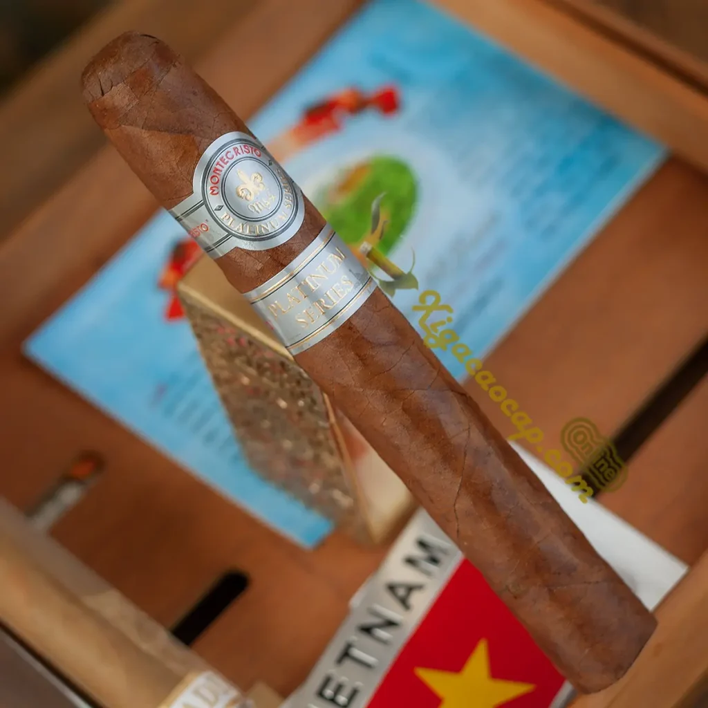 Chi tiết lớp lá cuốn ngoài San Andres Cubano sẫm màu bóng bẩy.