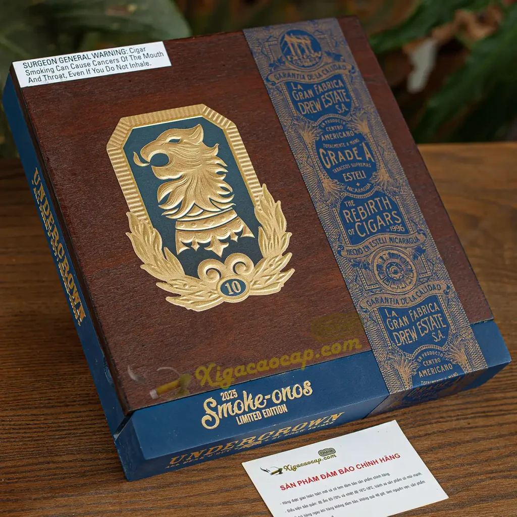 Vỏ hộp gỗ xì gà Undercrown 10 Smoke-onos 2025 Edition thiết kế sang trọng độc quyền.