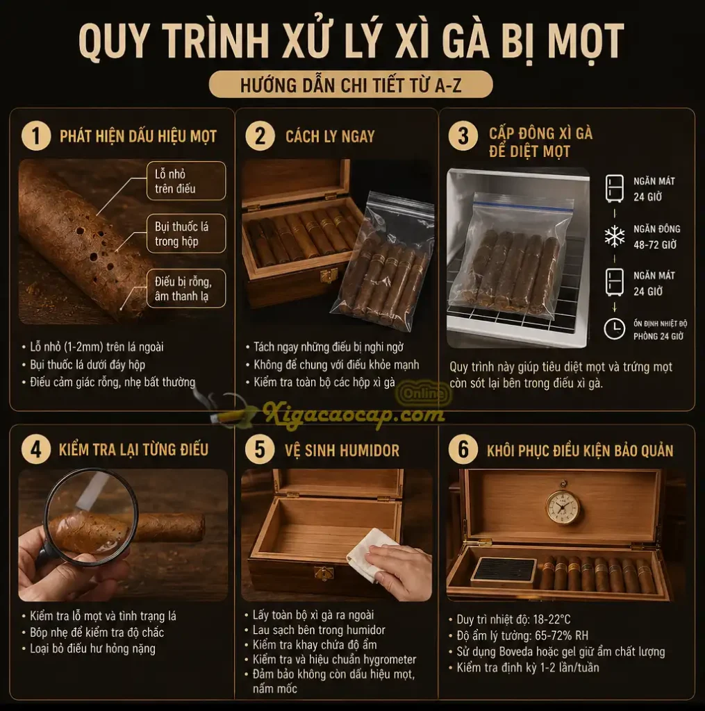 Quy Trình Cách Xử Lý Xì Gà Bị Mọt Triệt Để