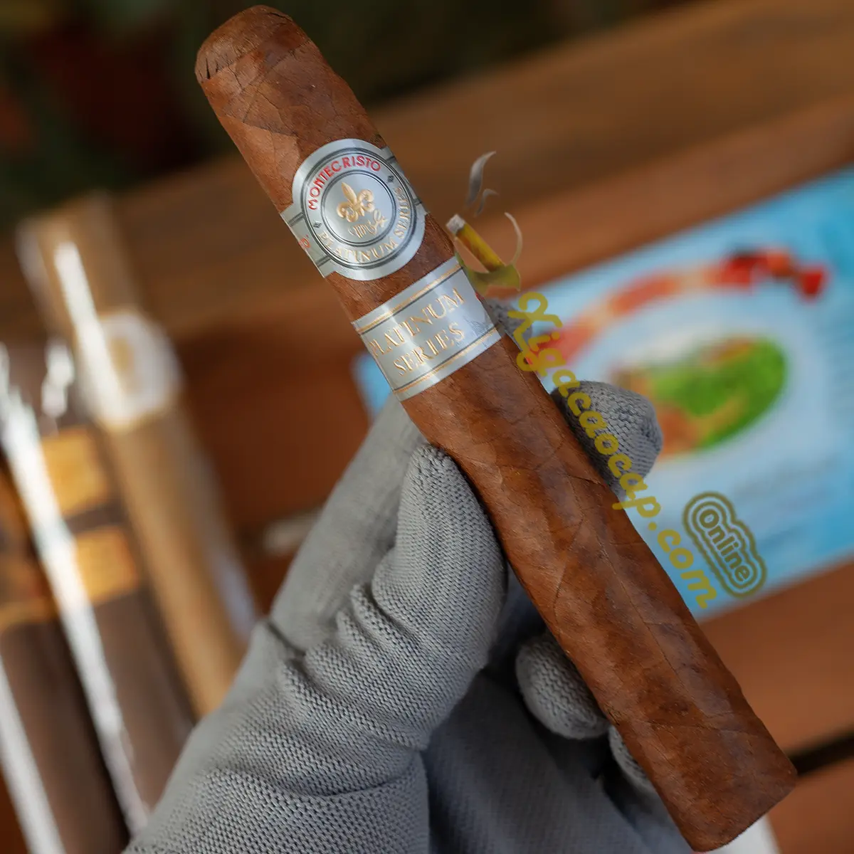 Trải nghiệm cầm trên tay điếu xì gà Montecristo Platinum Toro ring 50.