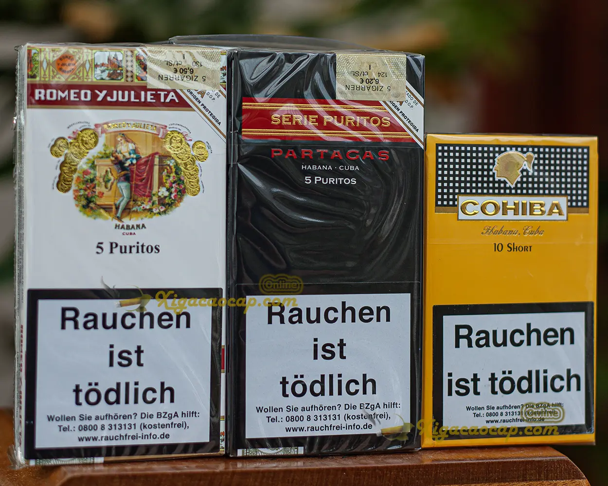 So sánh ba dòng xì gà mini Cuba Partagas Puritos, Romeo Y Julieta Puritos và Cohiba Short.