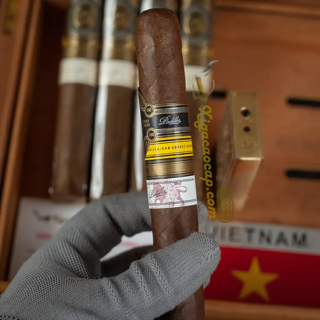 Tem nhan chinh hang xi ga Padilla San Andres Robusto nhap khau