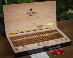 Khám phá bên trong khi mở nắp hộp xì gà Cohiba Wide Short 50 Humidor