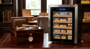 So sánh humidor gỗ tuyết tùng truyền thống và tủ giữ ẩm cigar điện hiện đại