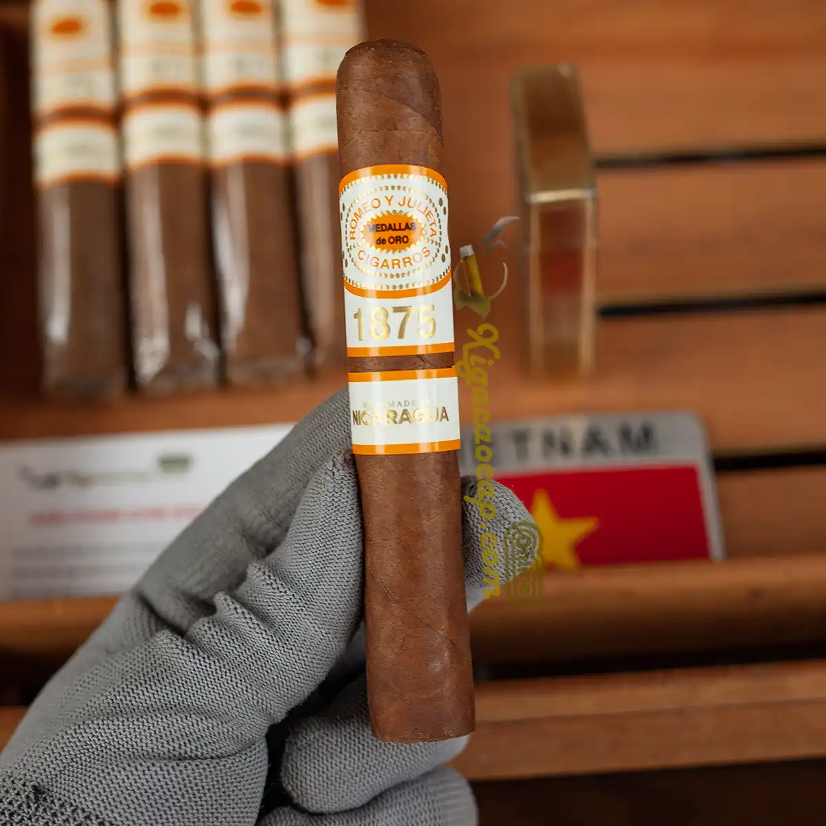 Trên tay điếu xì gà Romeo y Julieta 1875 Nicaragua Bully Robusto