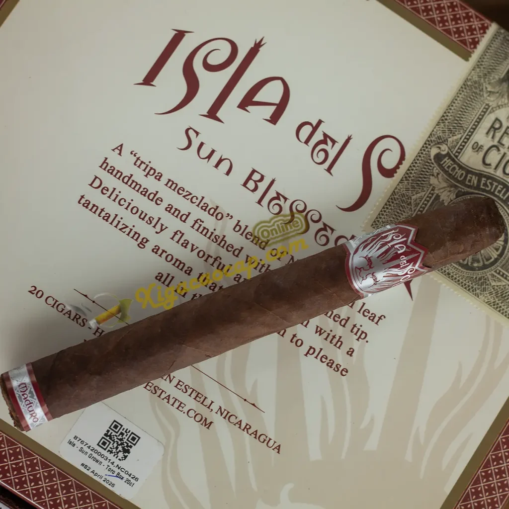 Xì gà sữa hương cà phê chính hãng Isla Del Sol Churchill Maduro ngọt nhẹ đầu điếu