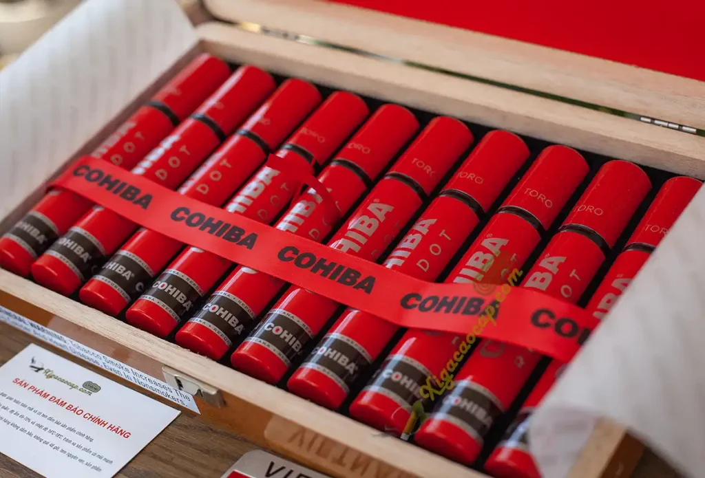Hop mo 10 dieu xi ga Cohiba Red Dot Toro Tubos xep deu