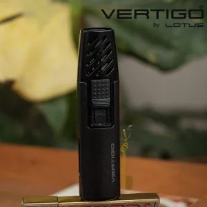 Bật Lửa Khò Xì Gà Vertigo Gnome – Metallic Black (Đen Ánh Kim)