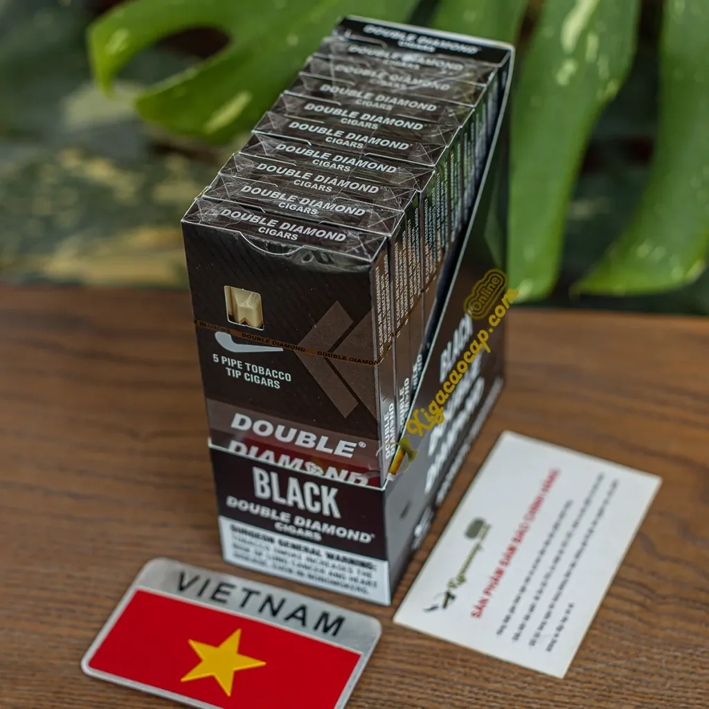 Cây xì gà Double Diamond Black lốc 10 bao chính hãng