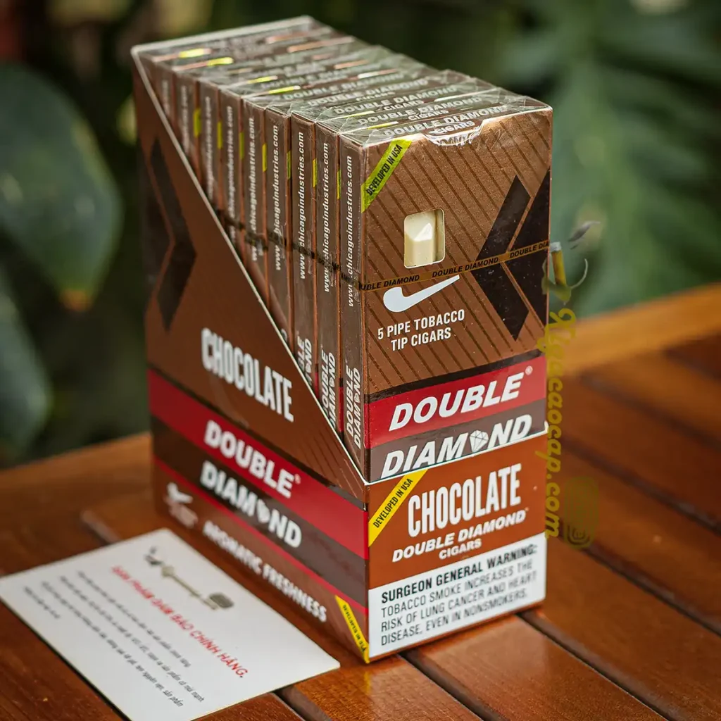 Cay 10 bao 50 dieu xi ga Double Diamond Chocolate chinh hang Chicago Industries