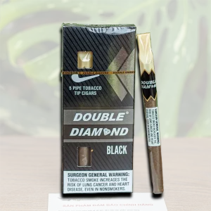 Hộp xì gà Double Diamond Black 5 pack kèm điếu đầu nhựa chính hãng