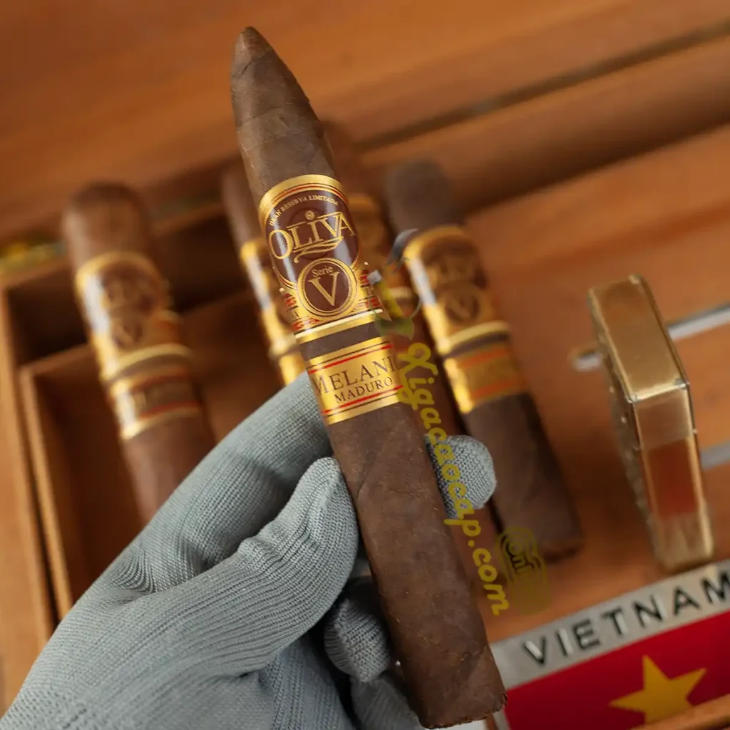 Tren tay xi ga Oliva Serie V Melanio Maduro Torpedo le 1 dieu