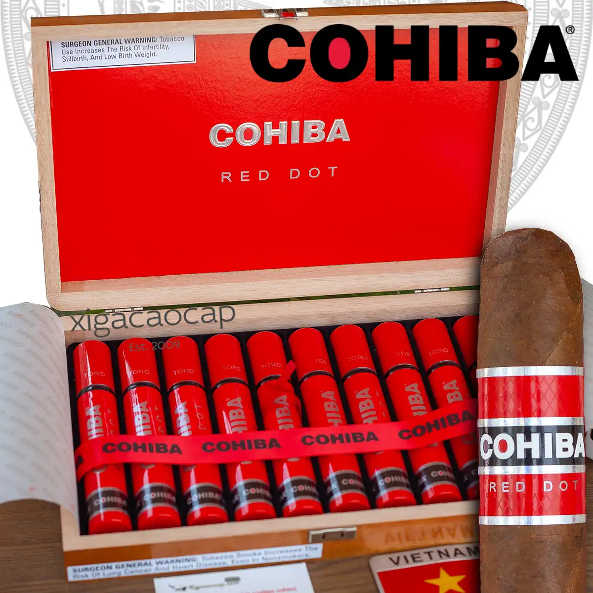 Xi ga Cohiba Red Dot Toro Tubos hop 10 dieu chinh hang