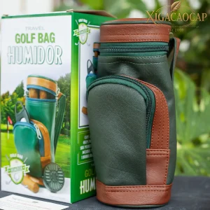 Bộ Túi Đựng Cigar Cầm Tay Hình Túi Golf + Dao Cắt Và Cấp Ẩm