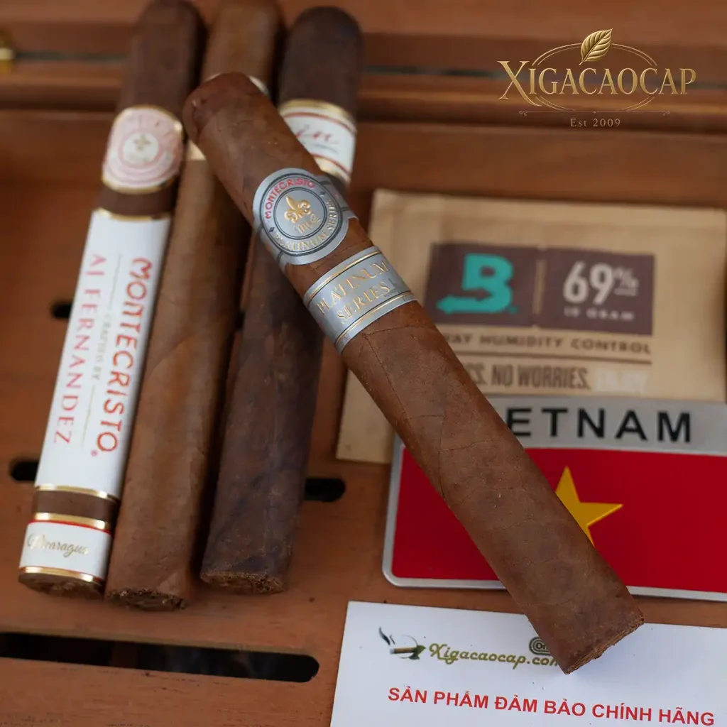 Chi tiết điếu cigar Montecristo Platinum Toro lá quấn Mexican San Andres