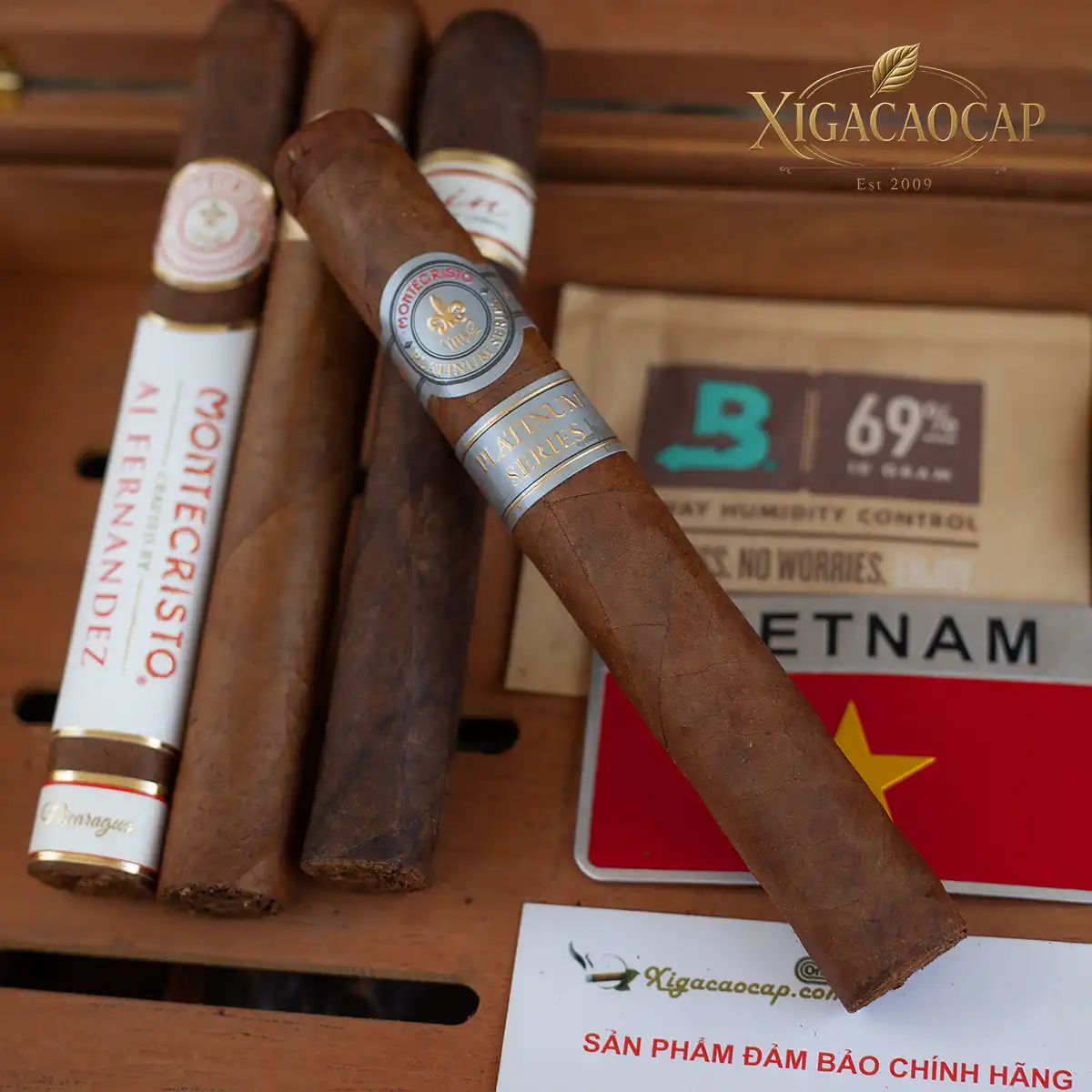Chi tiết điếu cigar Montecristo Platinum Toro lá quấn Mexican San Andres