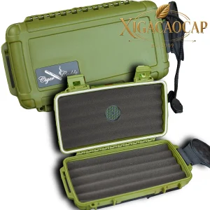 Hộp đựng Cigar Cầm Tay Du Lịch Cigar Caddy màu xanh OD Green chống đập chống nước