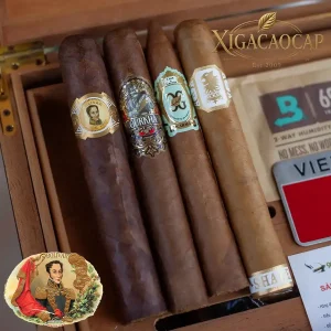 Set xì gà 4 điếu tuyển chọn gồm Bolivar, Gurkha 125th, Undercrown Shade và Casa de Garcia tại xigacaocap.com