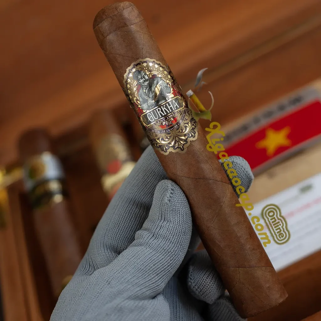 Cầm trên tay điếu xì gà Gurkha 125th Anniversary XO Ring 60