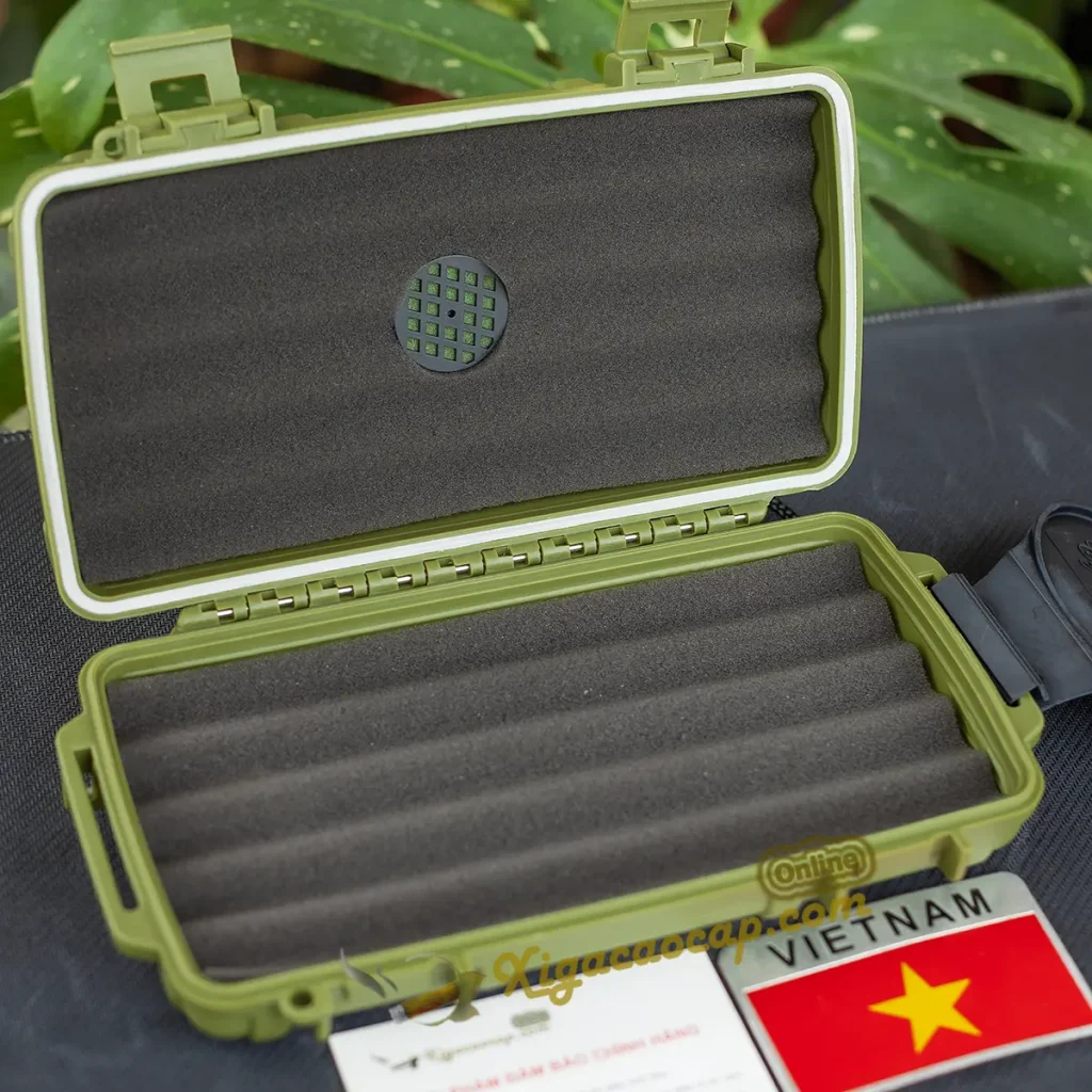 Mở hộp đựng Cigar Cầm Tay Du Lịch bằng nhựa ABS và gioăng cao su kín khí