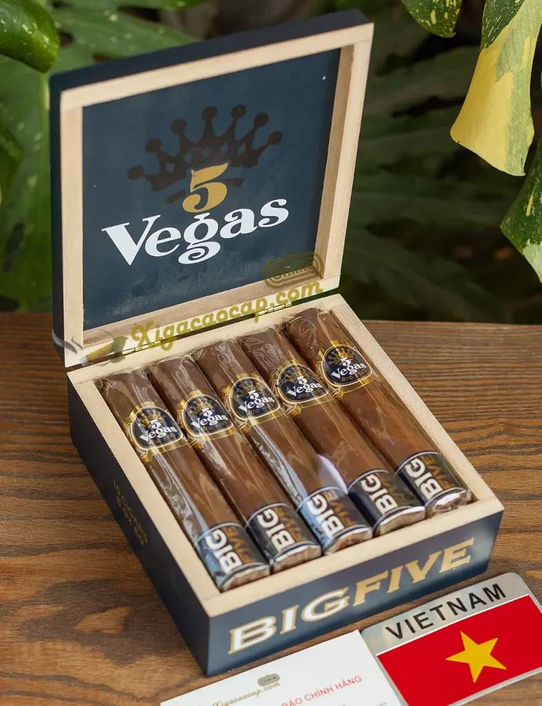 • Toàn cảnh hộp xì gà 5 Vegas Big Five 10 điếu đầy đủ phụ kiện bảo đảm tại Việt Nam