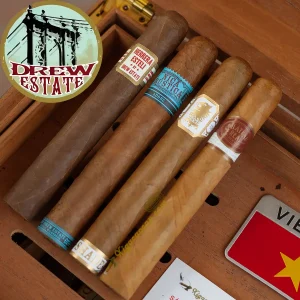 Bộ combo 4 điếu xì gà Drew Estate cao cấp gồm Undercrown Shade, Herrera Esteli, Chateau Real và Nica Rustica Adobe